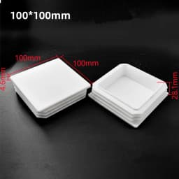 100x100mm Black/White Plastic Square Plug Furniture Table and Chair Foot Square Tube Plug End Cap Tube Pipe Insert Plug