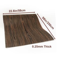 58x250cm Engineered Ebony Crown Wood Veneer For Furniture Cabinet Wall Panel Car Interior Crafts Decoration Design