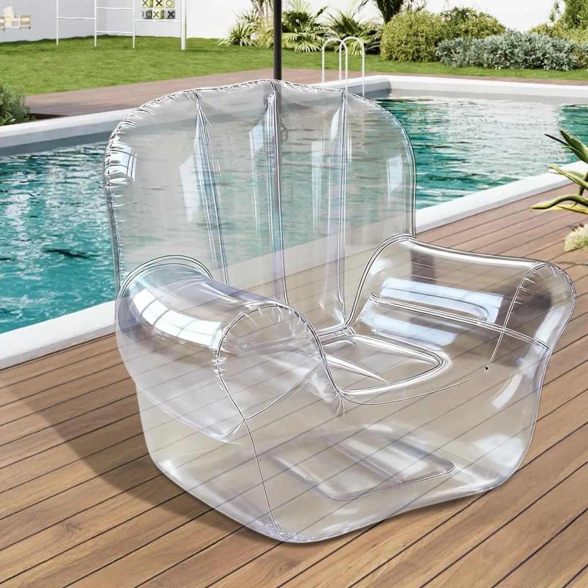 Inflatable Chair Inflatable Air Sofa Outdoor Chair Ergonomic Transparent Sofa Couch Furniture for Bedroom Travel Poolside