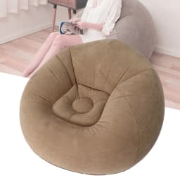 ZK20 Inflatable Lounge Chair Portable Sofa Couch for Living Room Bedroom Balcony Reading Room Gray