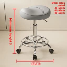 Ergonomic Leather Saddle Bar Stool with Swivel Seat Backrest And Roller Casters Adjustable Height for Home Kitchen Island Counte