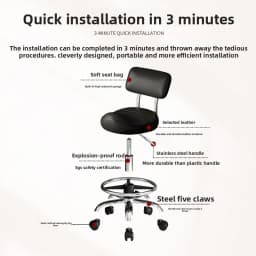 Ergonomic Leather Saddle Bar Stool with Swivel Seat Backrest And Roller Casters Adjustable Height for Home Kitchen Island Counte