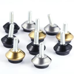 4 Pcs M6x15mm Swivel Furniture Leg Levelers Feet Glide Adjustable Leveling Feet Pad Black Base for Tables Chairs Cabinets Riser
