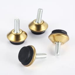 4 Pcs M6x15mm Swivel Furniture Leg Levelers Feet Glide Adjustable Leveling Feet Pad Black Base for Tables Chairs Cabinets Riser