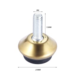 4 Pcs M6x15mm Swivel Furniture Leg Levelers Feet Glide Adjustable Leveling Feet Pad Black Base for Tables Chairs Cabinets Riser
