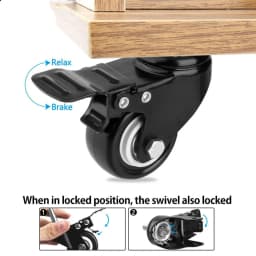 1Pcs Heavy Duty 1.5"/2" Swivel Caster Wheels Threaded Stem with Brake Trolley Furniture Caster M8/M10 Threaded Stem and Nuts