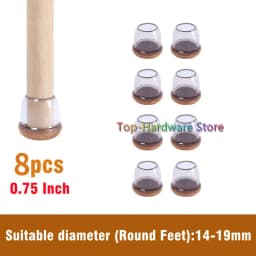 8Pcs TPE Silicone Chair Leg Floor Protectors with Felt,Chair Leg Caps,Furniture Leg Feet Protection Cover Protect Hardwood Floor