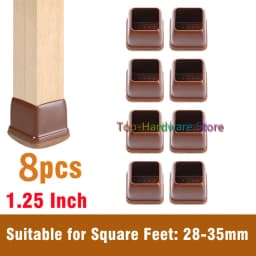 8Pcs TPE Silicone Chair Leg Floor Protectors with Felt,Chair Leg Caps,Furniture Leg Feet Protection Cover Protect Hardwood Floor
