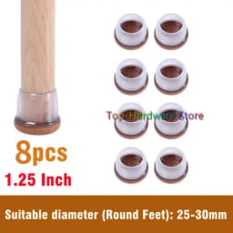 8Pcs TPE Silicone Chair Leg Floor Protectors with Felt,Chair Leg Caps,Furniture Leg Feet Protection Cover Protect Hardwood Floor