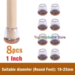 8Pcs TPE Silicone Chair Leg Floor Protectors with Felt,Chair Leg Caps,Furniture Leg Feet Protection Cover Protect Hardwood Floor
