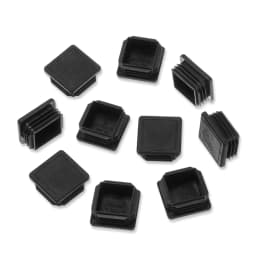 10pcs Square Plastic Black Blanking End Cap Tube Pipe Insert Plug Bung 15x15~60x60mm