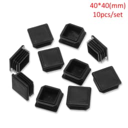 10pcs Square Plastic Black Blanking End Cap Tube Pipe Insert Plug Bung 15x15~60x60mm