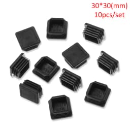 10pcs Square Plastic Black Blanking End Cap Tube Pipe Insert Plug Bung 15x15~60x60mm
