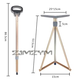 Folding Stool Cane for Seniors Outdoor Converts Walking Stick to Seat Aluminum Alloy Lightweight Portable Park Queue Travel