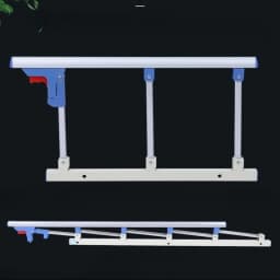 Elderly Bedside Guardrail Hospital Quality Folding Bed Guard with Heightened Auxiliary Rails for Extra Support