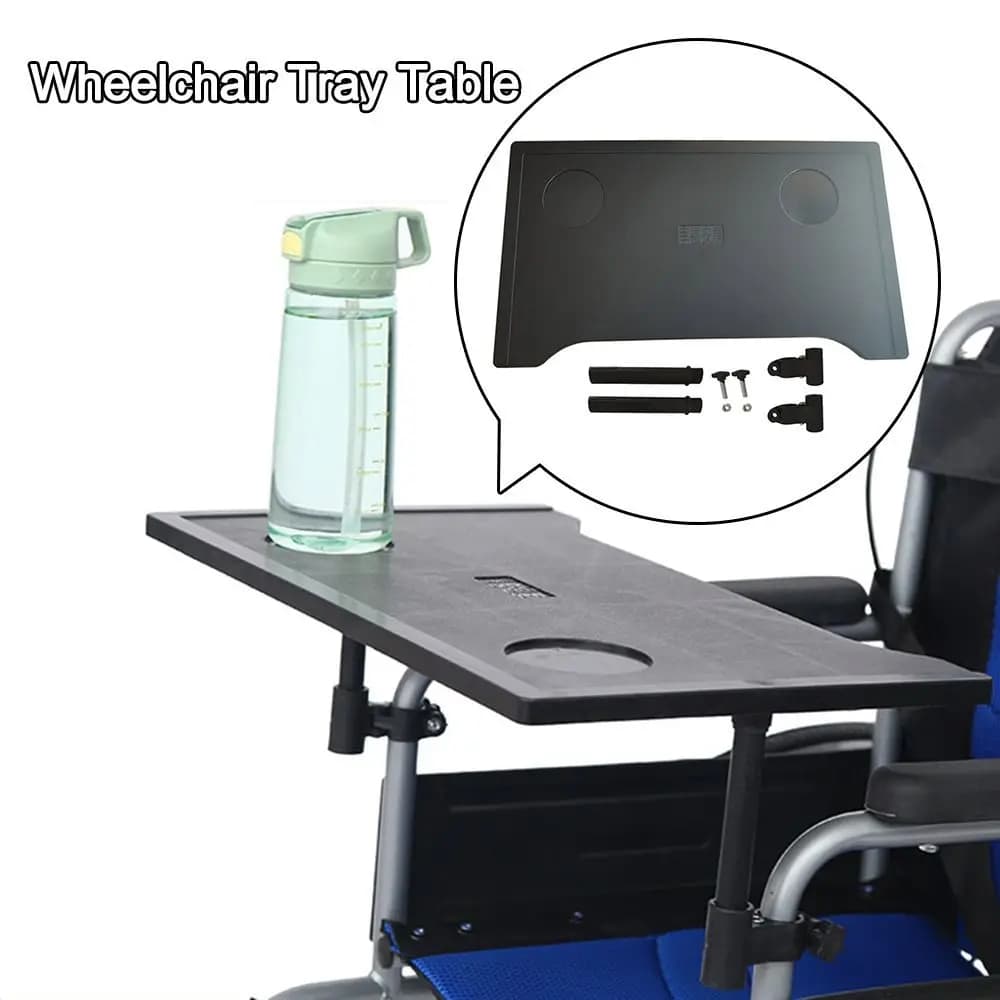 Lightweight Wheelchair Tray Table Detachable Waterproof Cup Holder Easy To Install Wheelchair Desk Lap Board