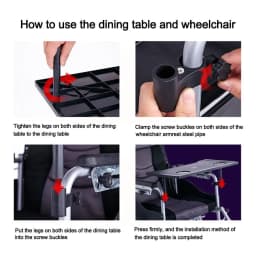 Lightweight Wheelchair Tray Table Detachable Waterproof Cup Holder Easy To Install Wheelchair Desk Lap Board