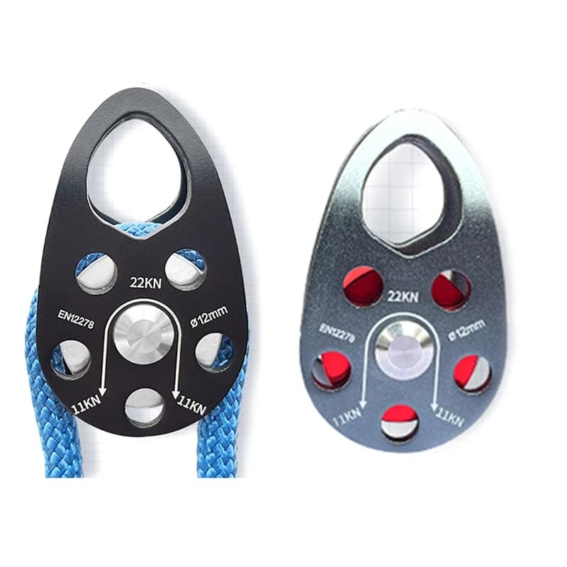 ABKW-Rock Climbing Pulley Aluminum Alloy 22KN Light-Weight Portable Heavy Duty Single Fixed Swing Pulley