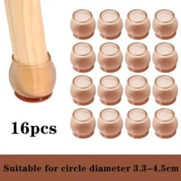 16PCS Chair Leg Protectors Round Felt Pads for Hardwood Floor Silicone Covers Furniture Leg Sliders Caps Non Slip Reduce Noise