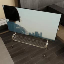 TV Stands Nordic TV Mobile Bracket Living Room Home Modern Simple Floor 32-75 Inch Stainless Steel Hanger with Wheels TV Cabinet