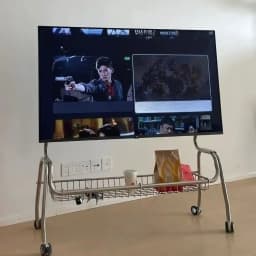 TV Stands Nordic TV Mobile Bracket Living Room Home Modern Simple Floor 32-75 Inch Stainless Steel Hanger with Wheels TV Cabinet
