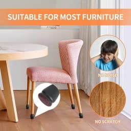 8PCS Chair Leg Floor Protectors 15° Diagonal Thick TPE Pads Silicone Felt Foot Covers for Hardwood Furniture Table Feet