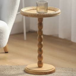 Vintage Solid Wood Tea Table,Vine Woven Coffee Table,Living Room Sofa Side Table,Circular Home Storage Desk,Modern Furniture