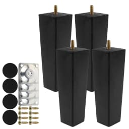 4Pcs Solid Wood Furniture Legs Replacement Furniture Feet 6/15/20cm Height Table Leg with Screws Non-slip Chair Wardrobe Feet