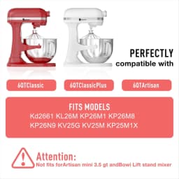 6QT Stainless Steel Mixer Bowl For Stand Mixers, Kitchen Aid Mixing Bowl For 6QT Tilt-Head Mixer With Handle