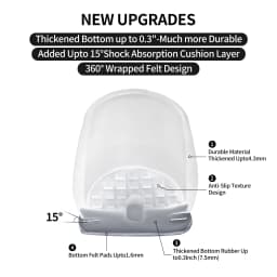 16PCS Chair Foot Cover Diagonal Leg Floor Protectors Gray with Thick Wrap Felt Pads Silicone Furniture Table Feet Protect Floors
