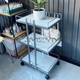 Multi-layer Iron Cart Beauty Salon Trolley Cart Food Serving Cart Manicure Auxiliary Hairdressing Furniture