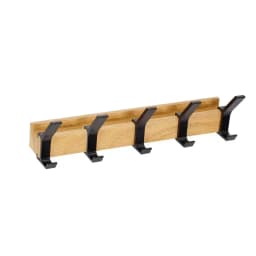 Nordic Wall Mounted Aluminum Metal Hanger Hanger Removable 5 Hooks for Towels, Hats, Bathrobes and Wooden Hangers