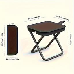 Portable Folding Stool with Handle, Outdoor Camping Fishing Stool, Zipper Stool for Outdoor
