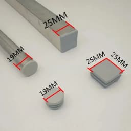 16Pcs Grey Plastic Blanking End Caps Square Steel Tube Pipe Inserts Plug Anti Skid Furniture Leg Caps Floor Protection Anti-slip