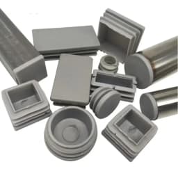 16Pcs Grey Plastic Blanking End Caps Square Steel Tube Pipe Inserts Plug Anti Skid Furniture Leg Caps Floor Protection Anti-slip