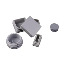 16Pcs Grey Plastic Blanking End Caps Square Steel Tube Pipe Inserts Plug Anti Skid Furniture Leg Caps Floor Protection Anti-slip