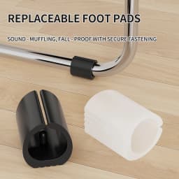 Plastic Snap-on U-Shaped Foot Pads for Office Arcuate Chairs. Silent, Wear-Resistant, Anti-Scratch and Anti-Slip.