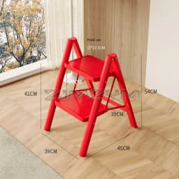 2-3 Step Ladder Folding Ladder Small Steel Step Stool Household Office Portable Herringbone Ladder With Wide Anti-Slip Pedal