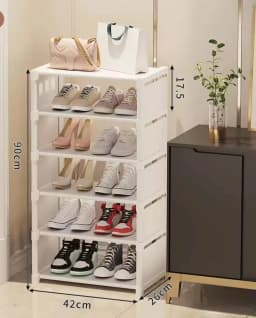 Stackable Shoe Rack, Storage Rack, Non-Woven Fabric, Space Saving Entrance, Shoe Rack, Storage Rack, Household Items