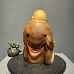 Camphor wood carving Maitreya Buddha solid wood ornaments home living room desktop home accessories