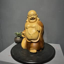 Camphor wood carving Maitreya Buddha solid wood ornaments home living room desktop home accessories