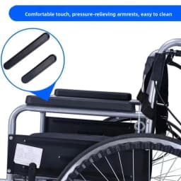 2PCS Comfortable Wheelchair Armrest Pad Leather Sponge Arm Pads Cover with Screw Soft Wheelchair Accessories Arm Rest Support