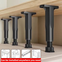 4 Pack Heavy-Duty, Non-Slip Plastic Bed Frame Support Legs 13-22cm Height-Adjustable, Sturdy Furniture Center Board Struts