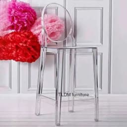 Simple Ghost Nordic Transparent Bar Chairs High Chair Acrylic Creative Bar Stools Outdoor Backrest Front Desk High Chair
