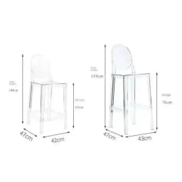 Simple Ghost Nordic Transparent Bar Chairs High Chair Acrylic Creative Bar Stools Outdoor Backrest Front Desk High Chair