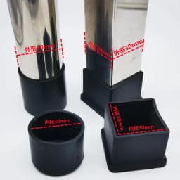 4pcs Black Table Leg End Cover Square Tube External Plug PVC Rubber Sleeve Protector