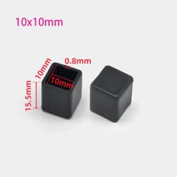 4pcs Black Table Leg End Cover Square Tube External Plug PVC Rubber Sleeve Protector