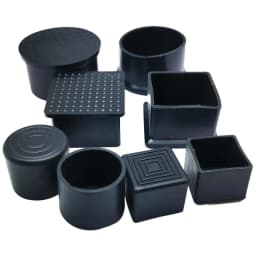 4pcs Black Table Leg End Cover Square Tube External Plug PVC Rubber Sleeve Protector