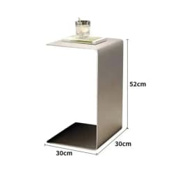Minimalist Stainless Steel Coffee Table Living Room Sofa Side Tables Light Luxury Creative C-shaped Corner Table Bedside Tables