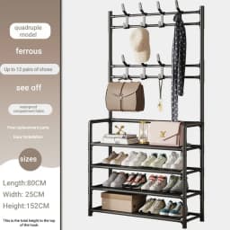 DIVEDEER 4-5 Tier Home Wardrobe Rack Bedroom Wardrobe Rack DIY Dustproof Storage Cabinet Shoe Rack Hanging Bag Storage Cabinet